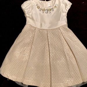 Gymboree Holiday baby girl golden polka dot dress